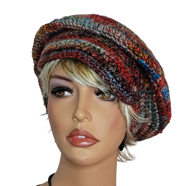Tam/Newsboy Hat in Arlequin Mongolie - Made to Order