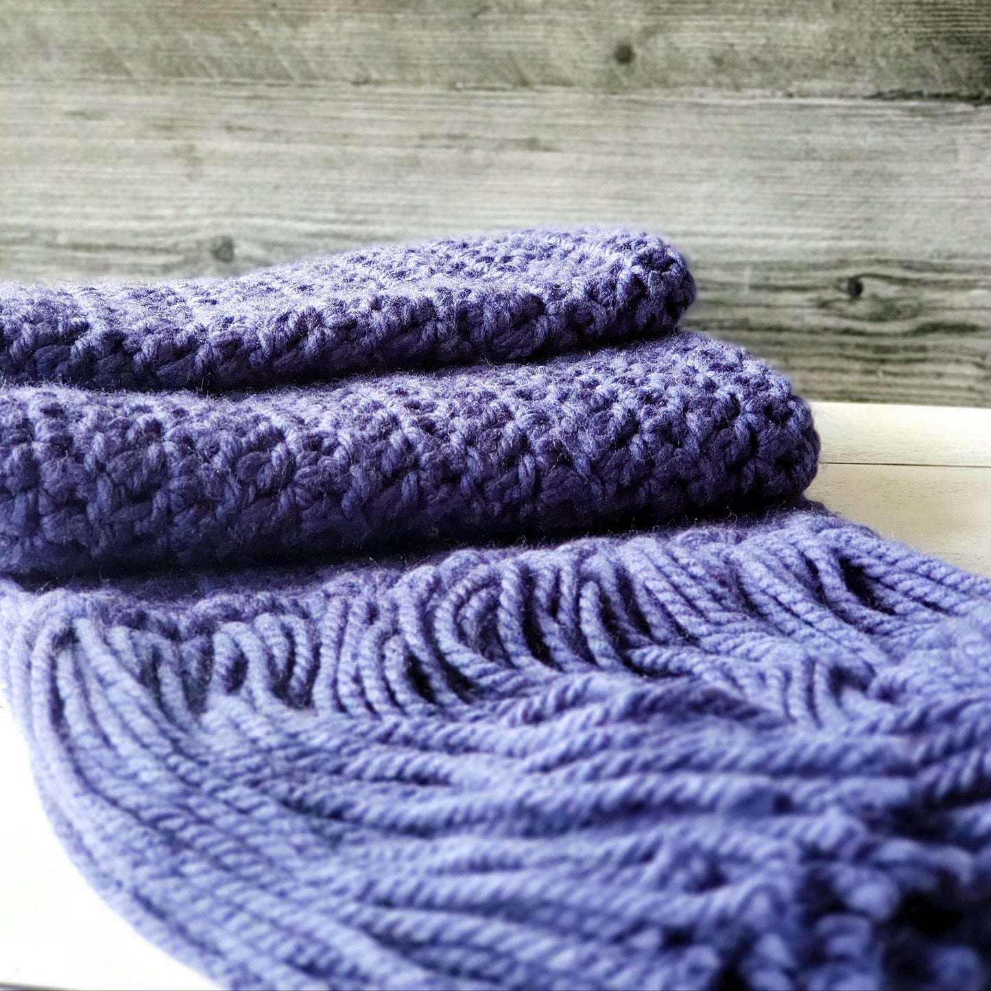Cold Weather Scarf for Her - Navy Blue