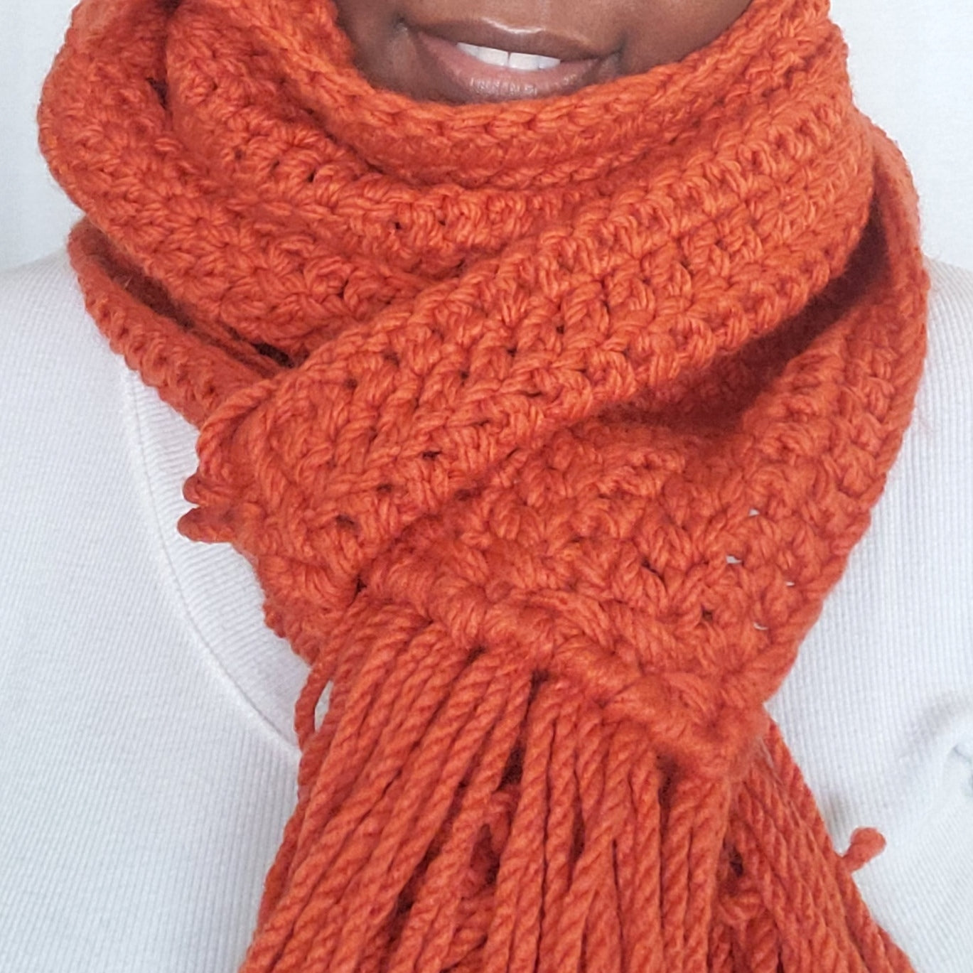 Cold Weather Scarf for Her - Pumpkin