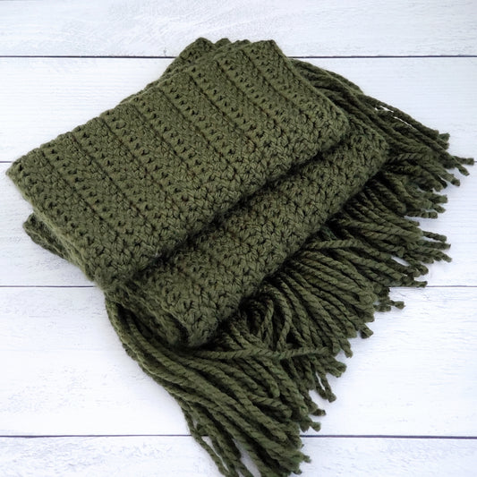 Reserved for Kami A - Everyday Scarf for Her in After Dark (Green)