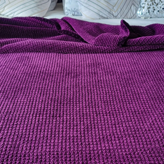 Lush Oversized Chenille Throw – Eggplant