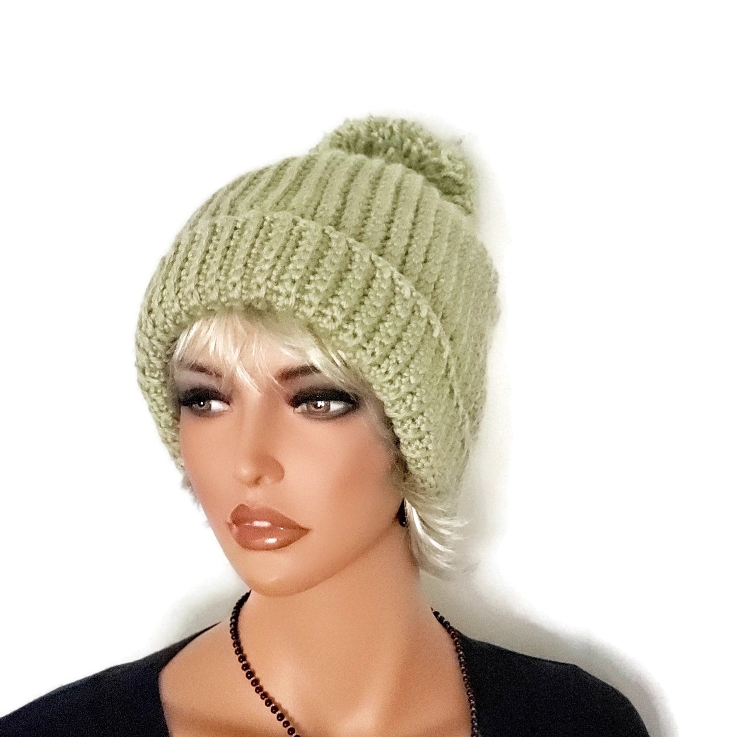 Signature Beanie for Her - Celery Green