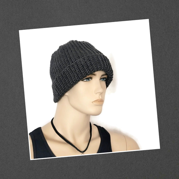 Classic Beanie for Him in Flanelle - Charcoal Gray