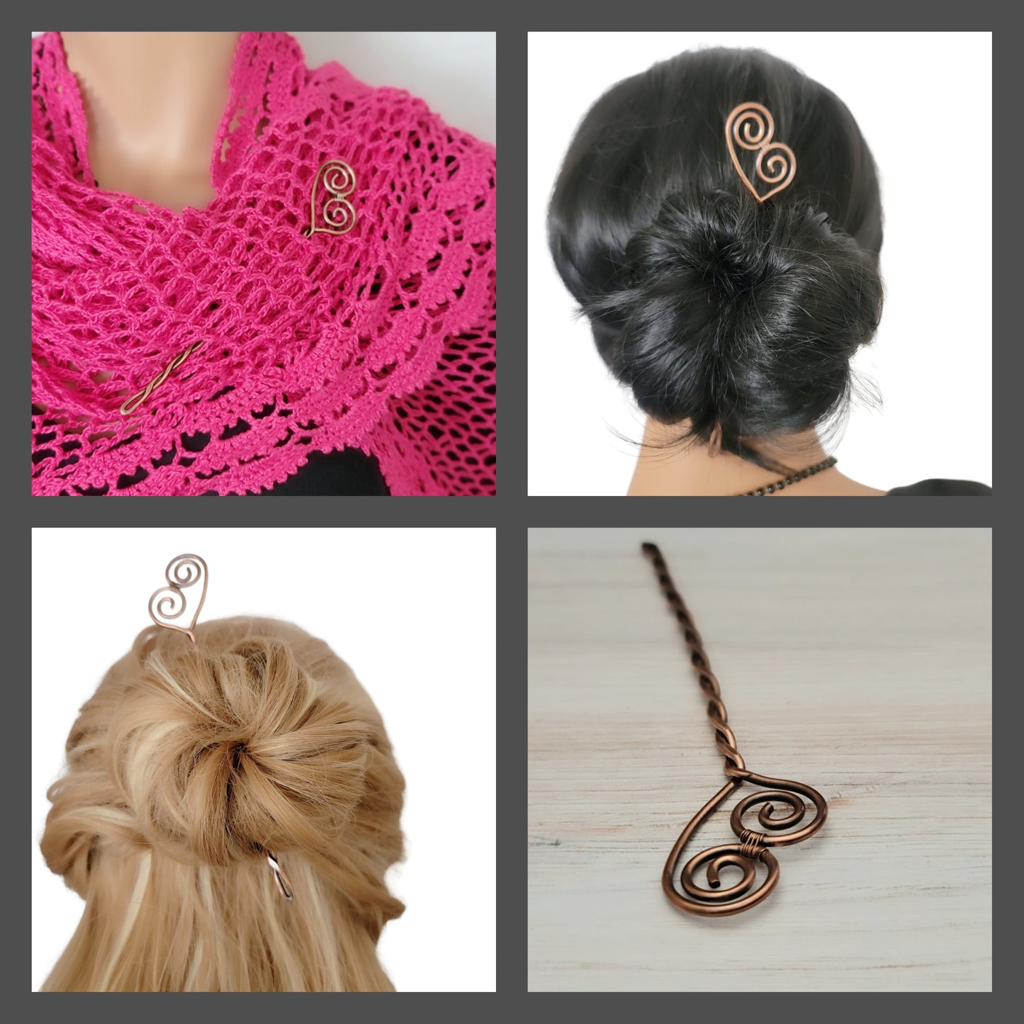 Sankofa inspired Shawl Pins/Hair Sticks