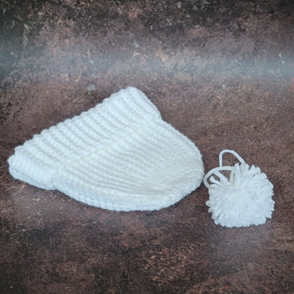 Chunky White Beanie - Unisex