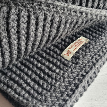 100% Merino Wool Scarf - Charcoal Gray