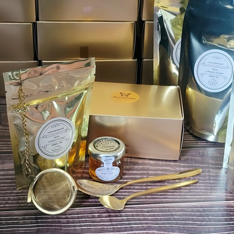 Loose organic lemongrass and ginger tea sampler pack