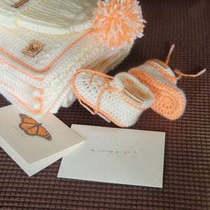Bespoke Order: The 'Cantaloupe & Cream' Baby Gift Set - Made to Order - 3 to 6 months