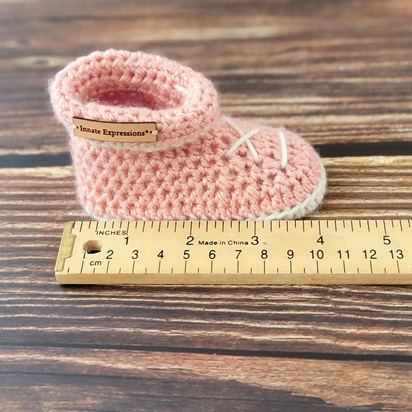 Bespoke Order: 'Peachy Swirl' Baby Gift Set - Booties & Beanie - 3 to 6 months - Made to Order