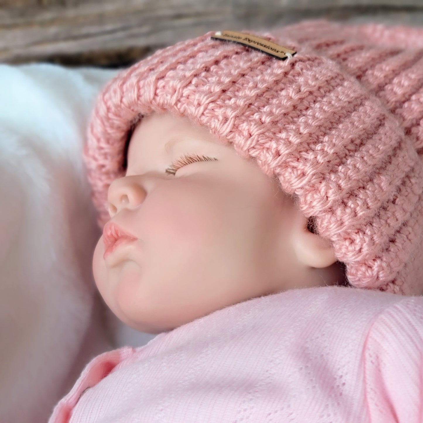 Bespoke Order: 'Peachy Swirl' Baby Gift Set - Booties & Beanie - 3 to 6 months - Made to Order