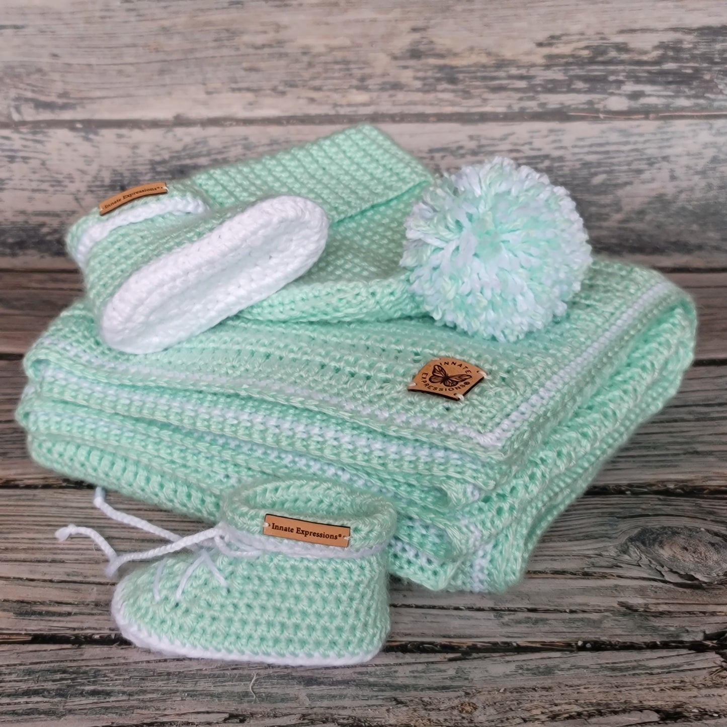 Bespoke Order: Peppermint Patty Baby Gift Set - 3 to 6 months - Made to Order