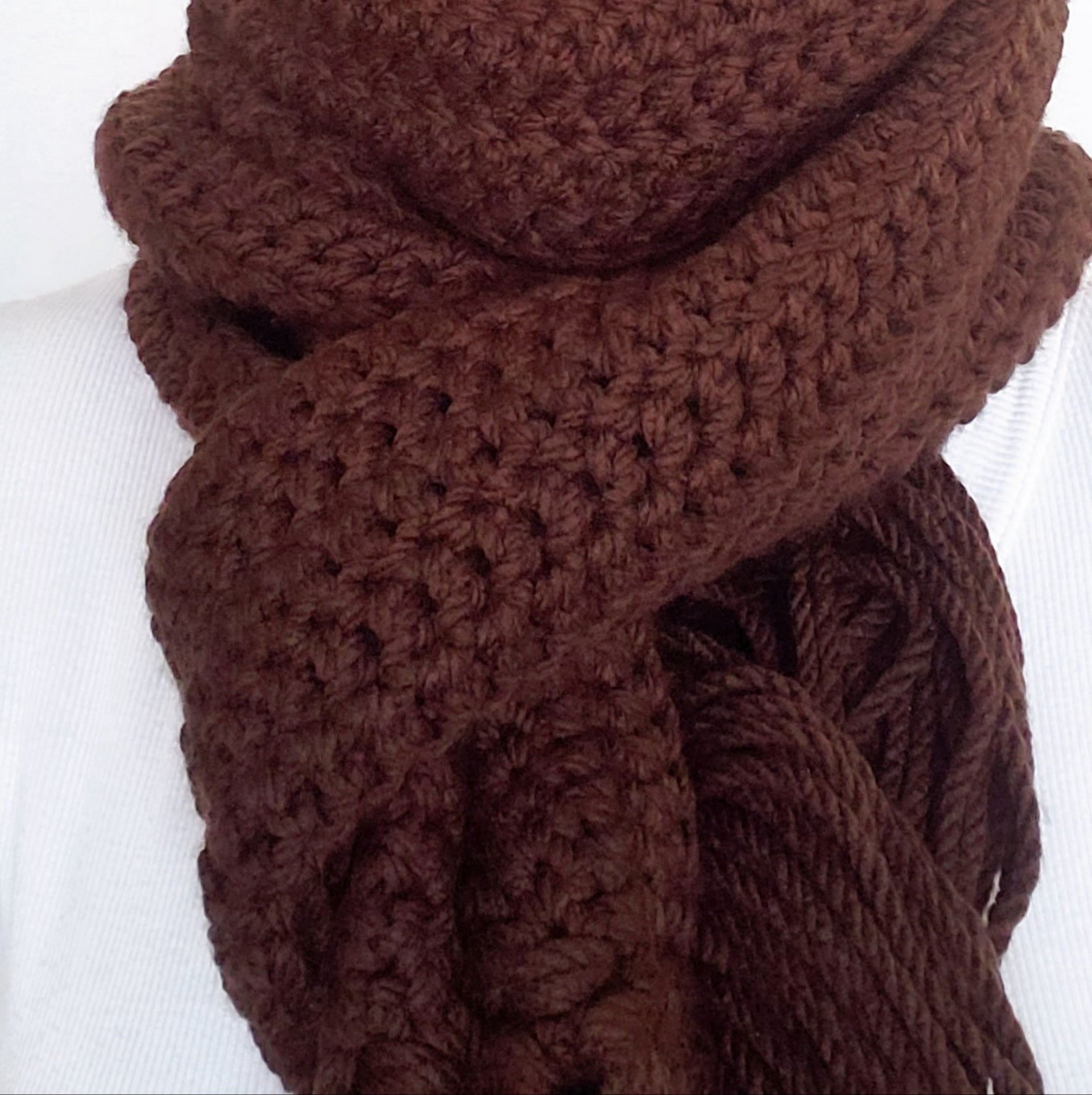 Cold Weather Scarf for Her - Chocolate Brown