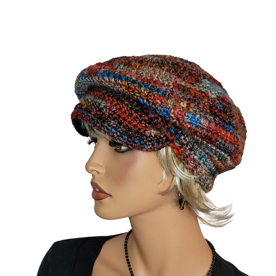 Tam/Newsboy Hat in Arlequin Mongolie - Made to Order