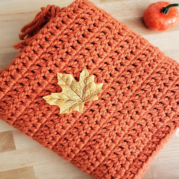 Cold Weather Scarf for Her - Pumpkin