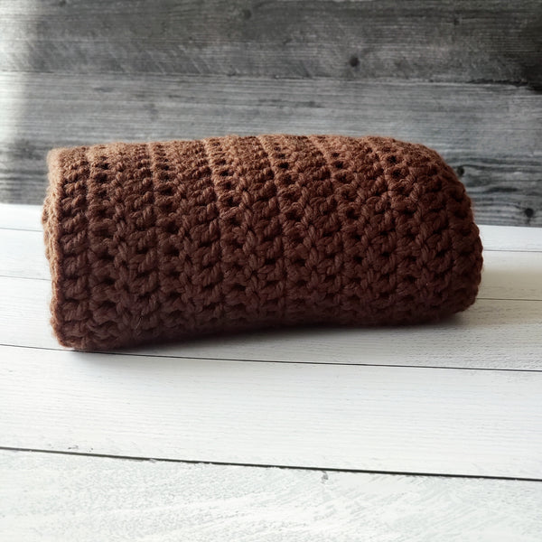 Cold Weather Scarf for Her - Chocolate Brown