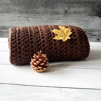 Cold Weather Scarf for Her - Chocolate Brown