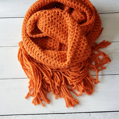 Cold Weather Scarf for Her - Pumpkin