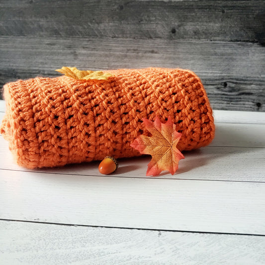 Cold Weather Scarf for Her - Pumpkin