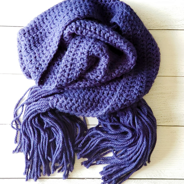 Cold Weather Scarf for Her - Navy Blue