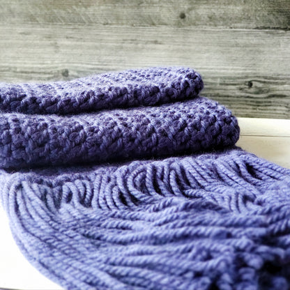 Cold Weather Scarf for Her - Navy Blue