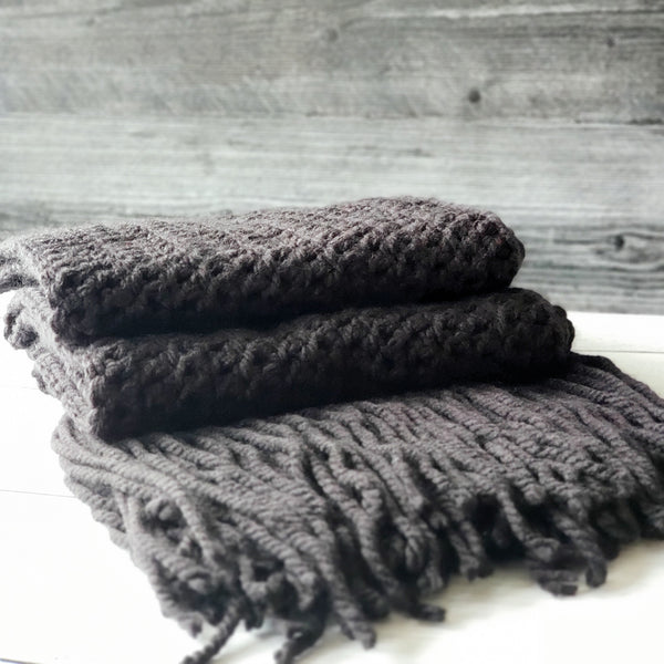 Cold Weather Scarf for Her - Black