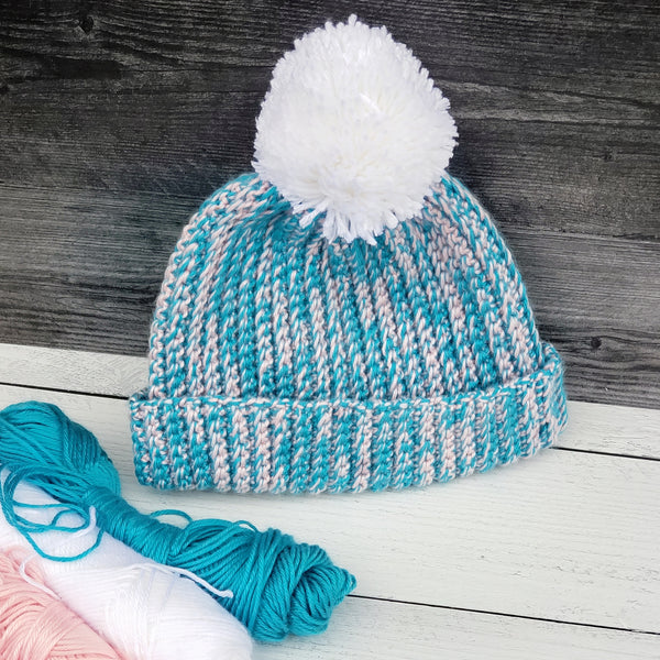 RESERVED for Anna C. - Variegated Pompom Beanie