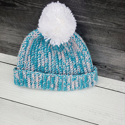RESERVED for Anna C. - Variegated Pompom Beanie