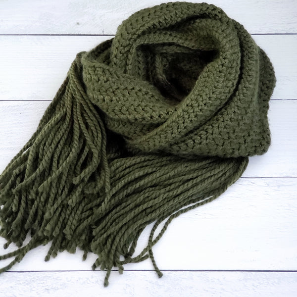 Reserved for Kami A - Everyday Scarf for Her in After Dark (Green)