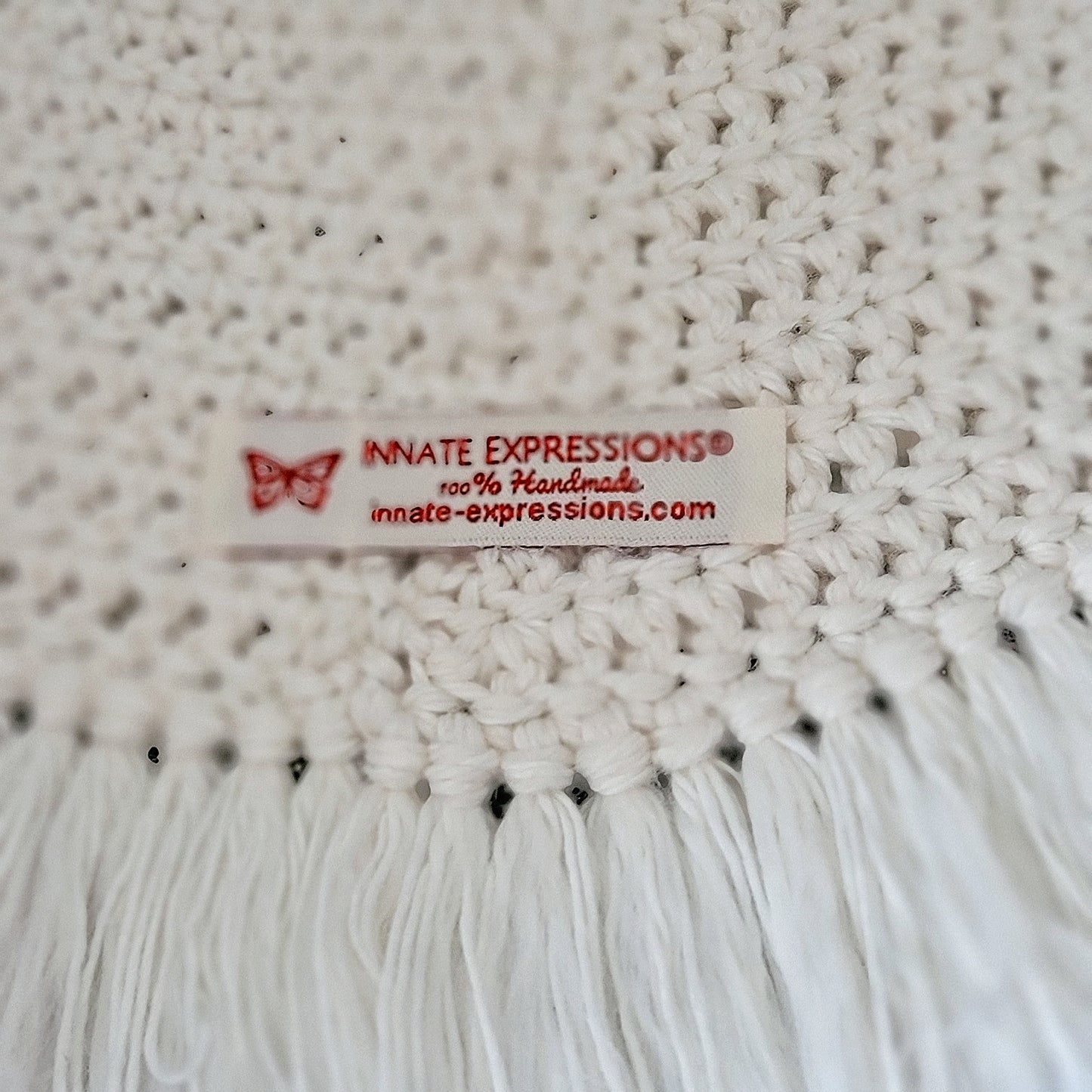 One set of 4 Boho Dinner Placemats - Whipped Cream_Cotton/Polyester Yarn Blend