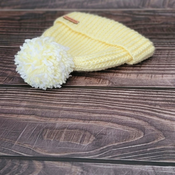 Lemon Meringue Baby Gift Set - Booties & Beanie - 3 to 6 months - Made to Order