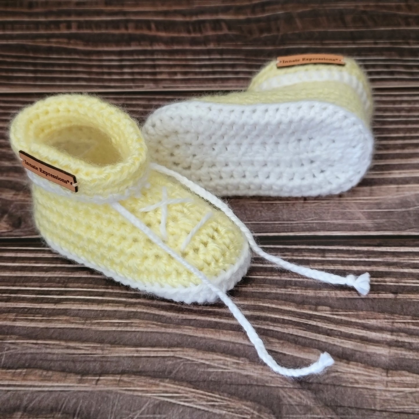 Lemon Meringue Baby Gift Set - Booties & Beanie - 3 to 6 months - Made to Order