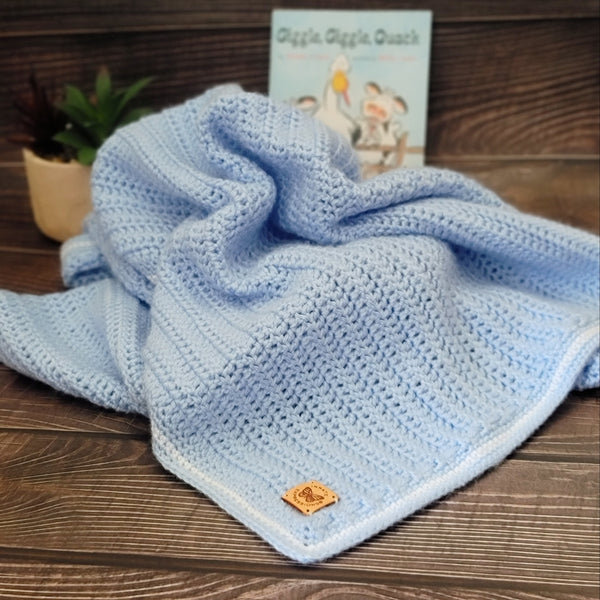 Bespoke Order: Baby Blue Blanket & Beanie Gift Set - Size 0 to 3 months - MTO