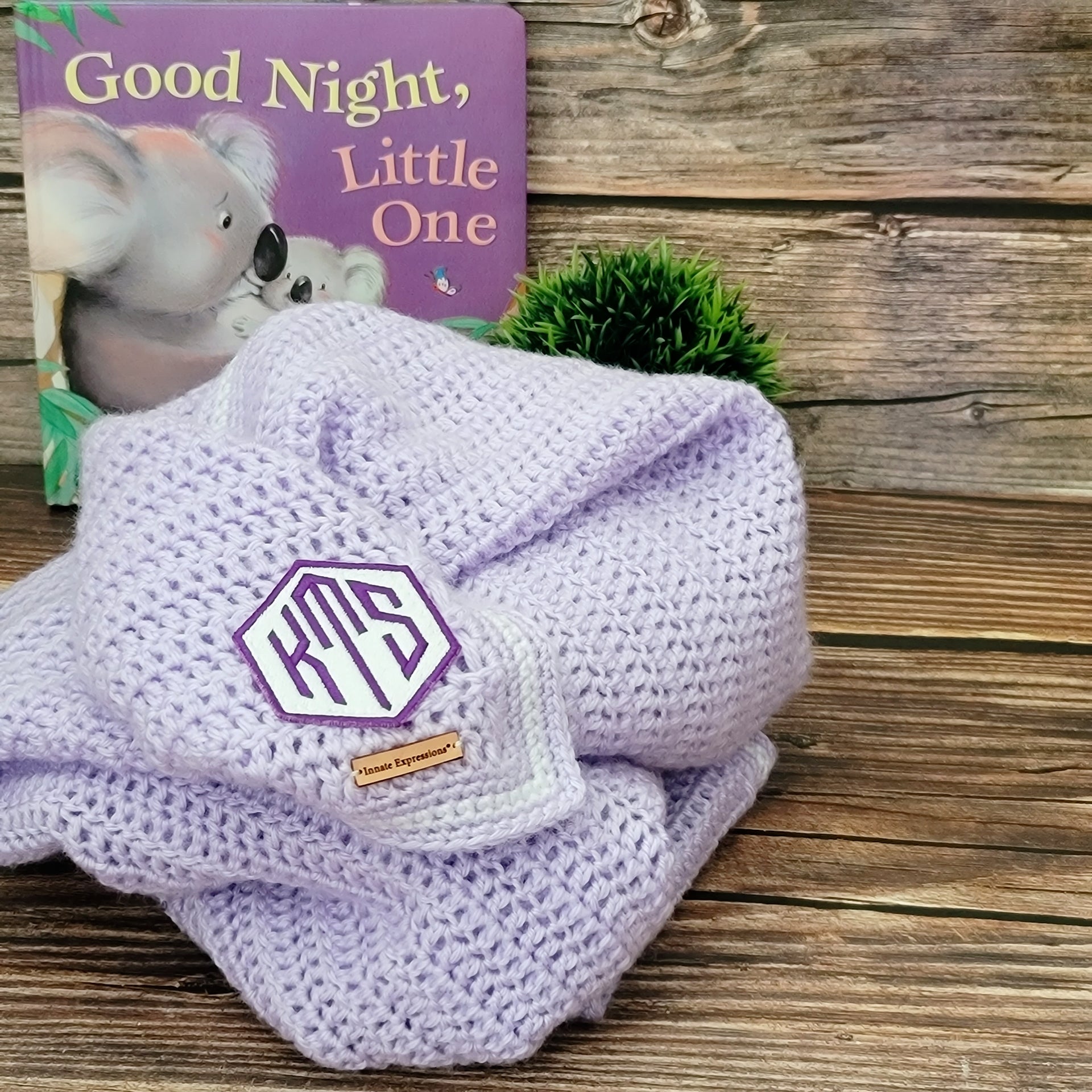 Lilac Dreams Baby Blanket with Monogrammed Patch - MTO
