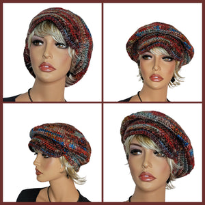 Tam/Newsboy Hat in Arlequin Mongolie - Made to Order